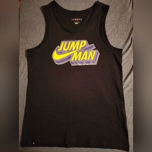 NWOT NIKE JORDAN JUMP MAN Men's Tank Top Small. Black With Purple & Yellow Logo.